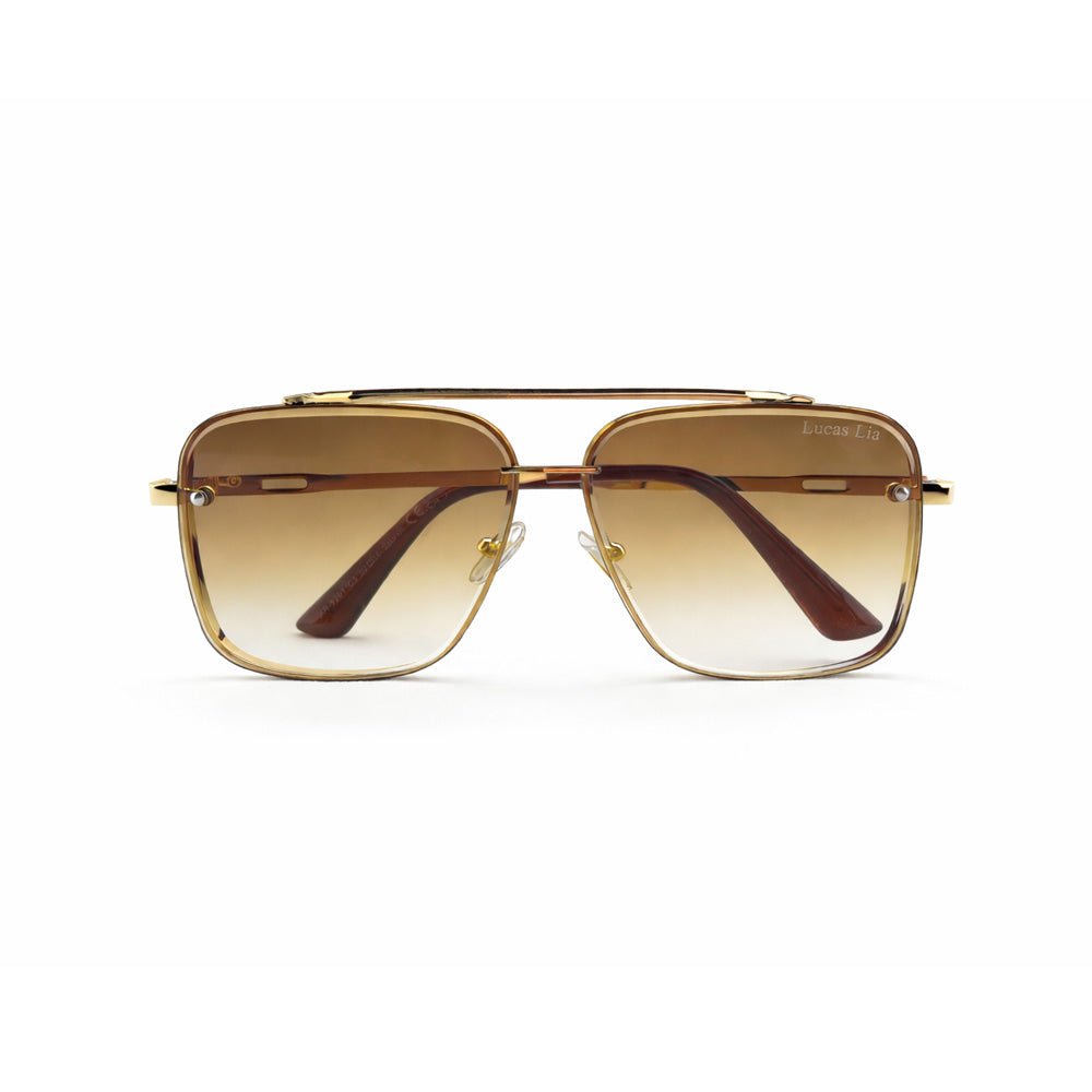 Lucas Lia Geometric Metal Aviator for Men and Women