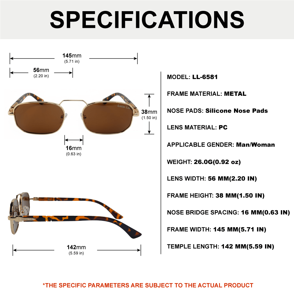 Lucas Lia Modern Classic Aviator Sunglasses for Men and Women