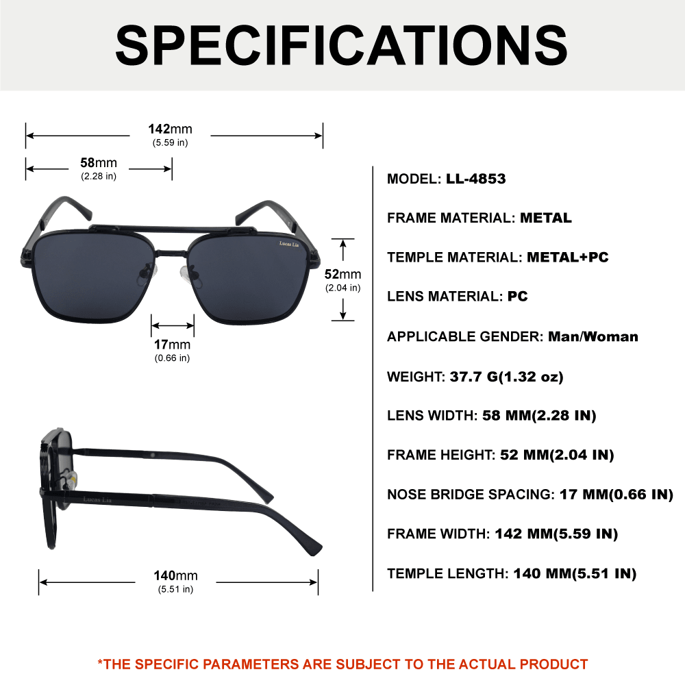 Lucas Lia Square Sunglasses for Men and Women