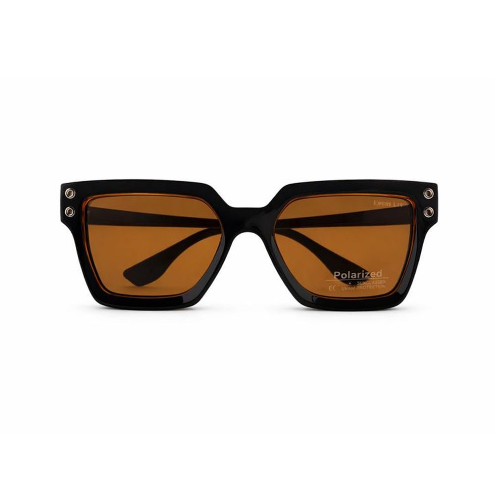 Lucas Lia Sunglasses for Men and Women, Black Metal Frame with Light Black Lenses, Includes Case and Cleaning Cloth